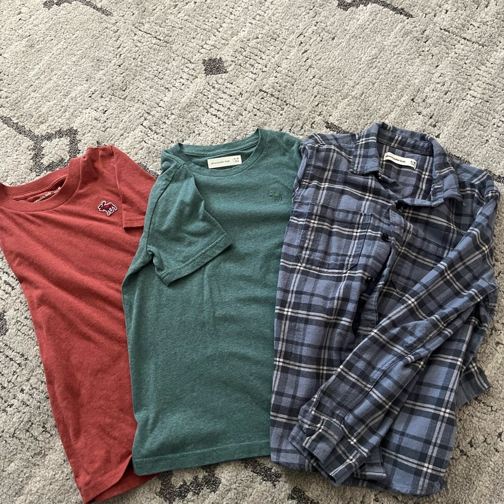 Abercrombie Kids Red, Green, and Blue Shirt Trio